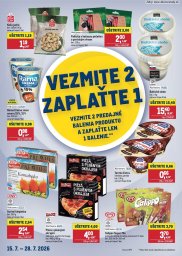 1. strana letáka METRO 15. 7. - 28. 7. 2026 Vezmite 2 Zaplaťte 1