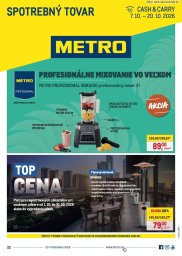 1. strana letáka METRO 7. 10. - 20. 10. 2026 Spotrebný tovar